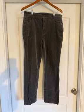 Talbots Straight-Leg Corduroy Pants in Charcoal Gray
